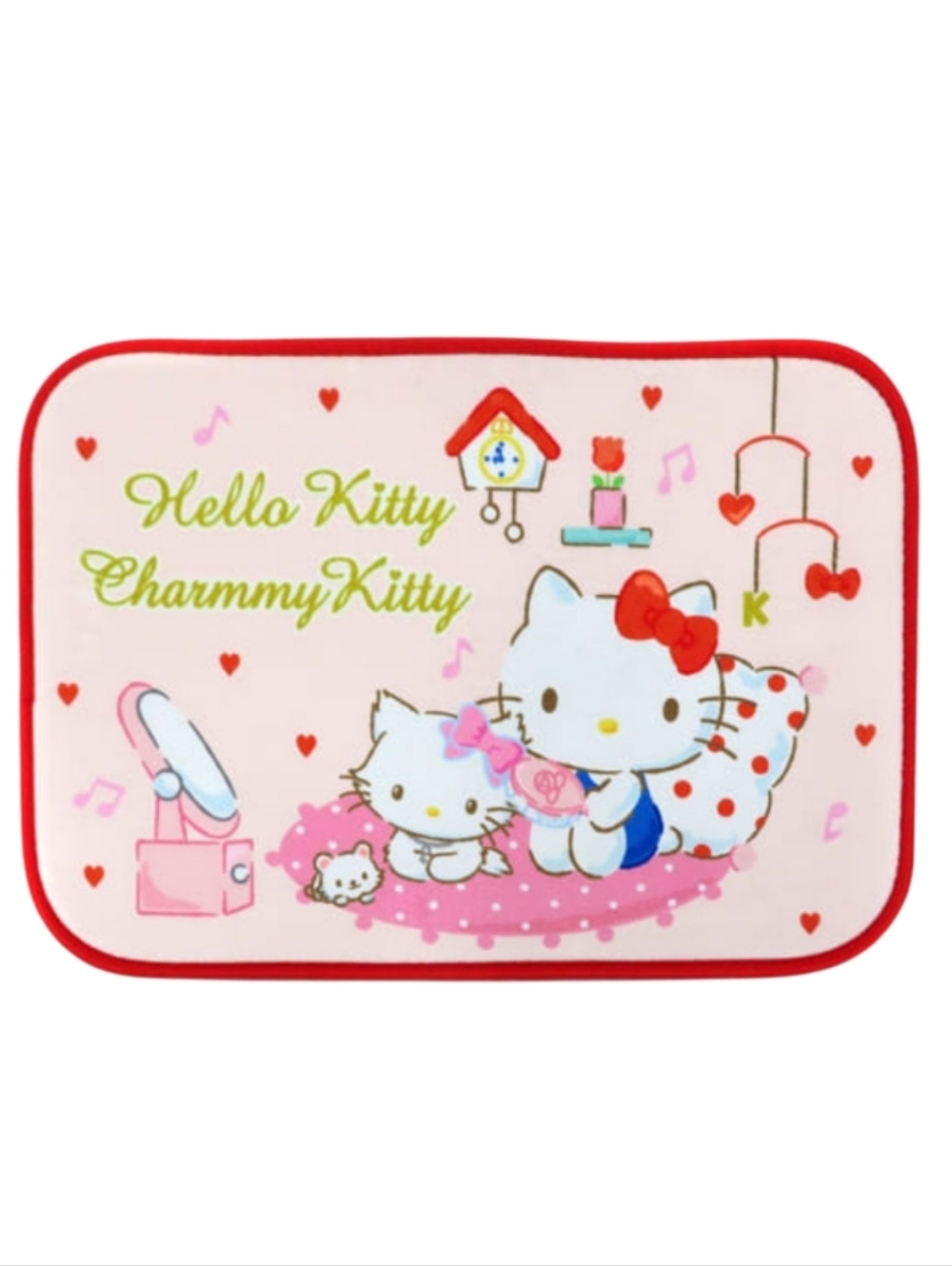 Sanrio Hello Kitty and Charmmy Kitty Floor Mat Rug Pink Red